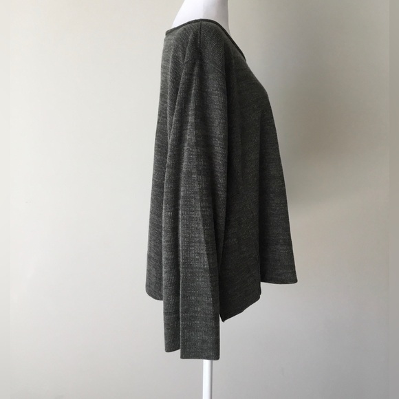 Max Studio Casual Boat Neck Long Sleeve Ribbed Top Army Green XL NWOT - Picture 2 of 6